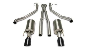 Pontiac GTO Performance Exhaust - Dual Rear Exit - CORSA Performance - Sport Cat-Back + XPipe w/Single 4in BlackTips - Black - `05-`06